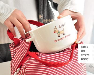 工廠直銷牛津布條紋便當(dāng)包 多功能飯盒包與化妝品收納袋的完美之選